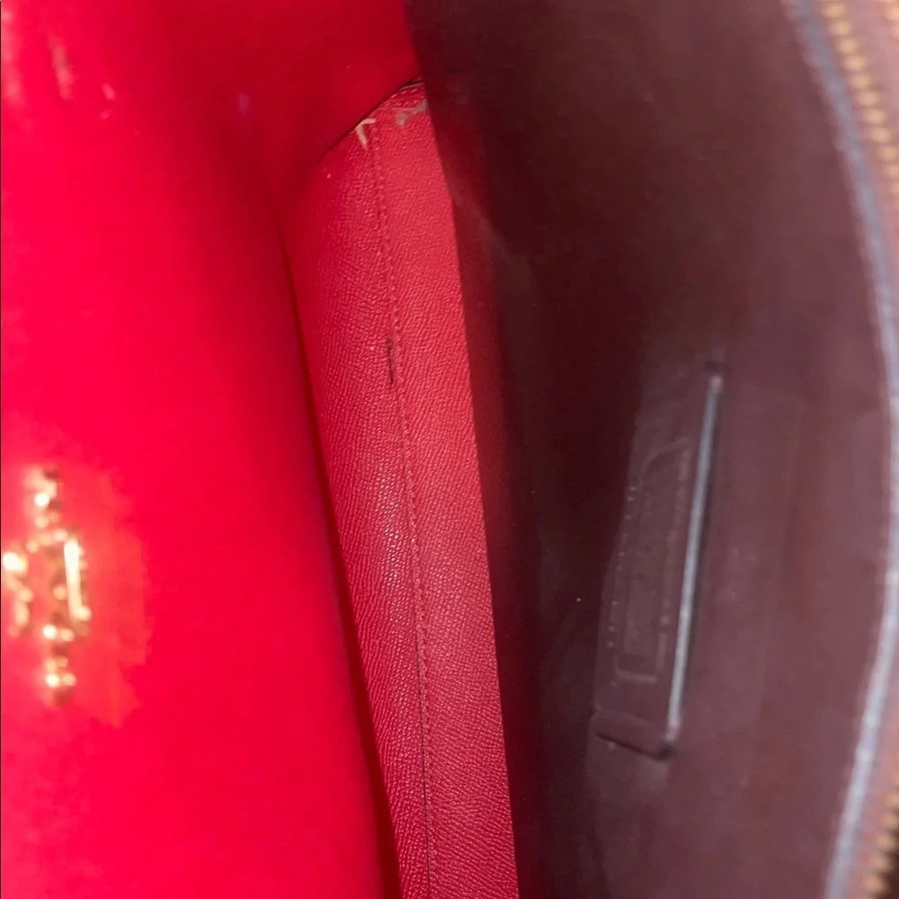 Coach Black Leather Tote Bag with Red Interior